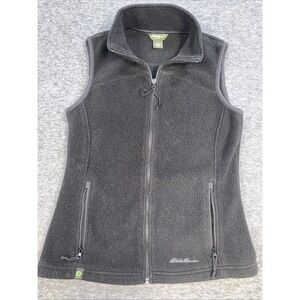 Eddie Bauer Sherpa Zip UpVest Black Womens Size XS